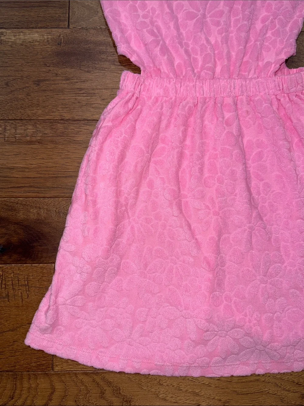Girls Old Navy Sleeveless Terry Side-Cutout Floral Pink Dress - Size S (6/7)